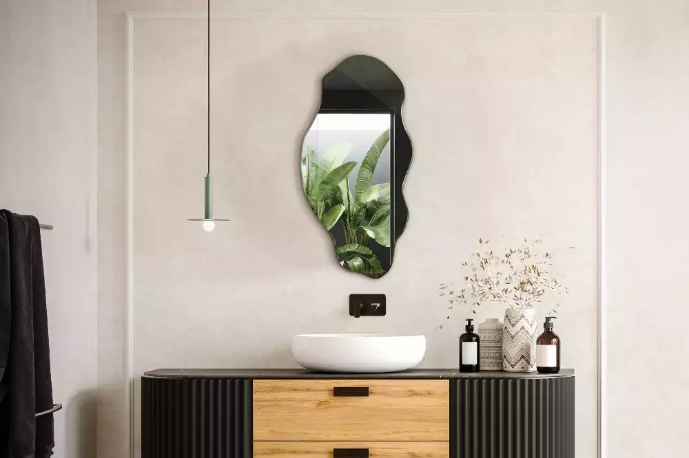 Espelho assimétrico decoração de parede original