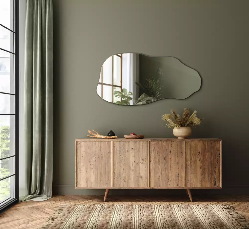 Espelho orgânico mancha pendurada