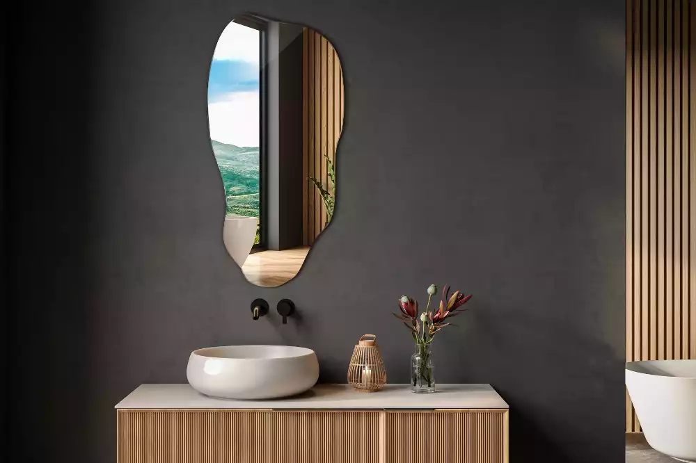 Espelho orgânico mancha pendurada