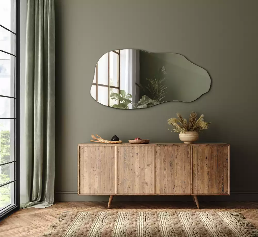 Espelho orgânico mancha pendurada