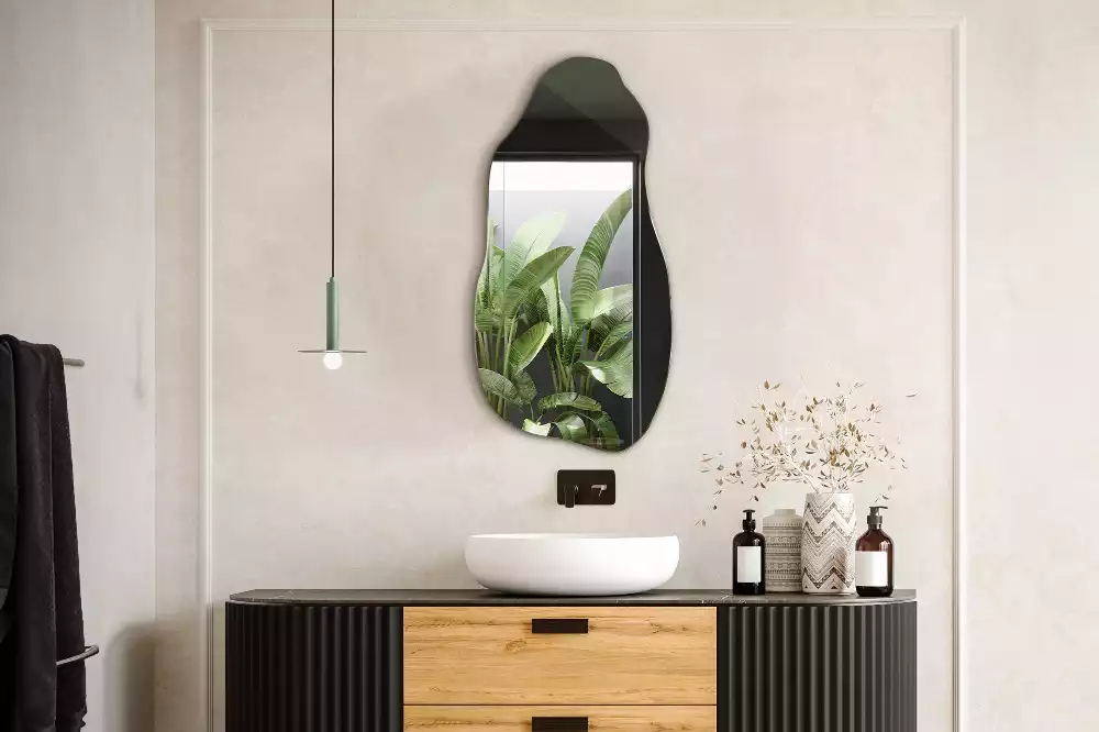 Espelho orgânico mancha pendurada