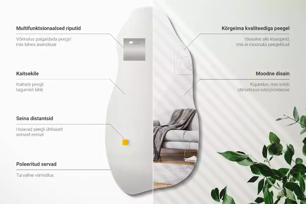 Espelho orgânico mancha pendurada