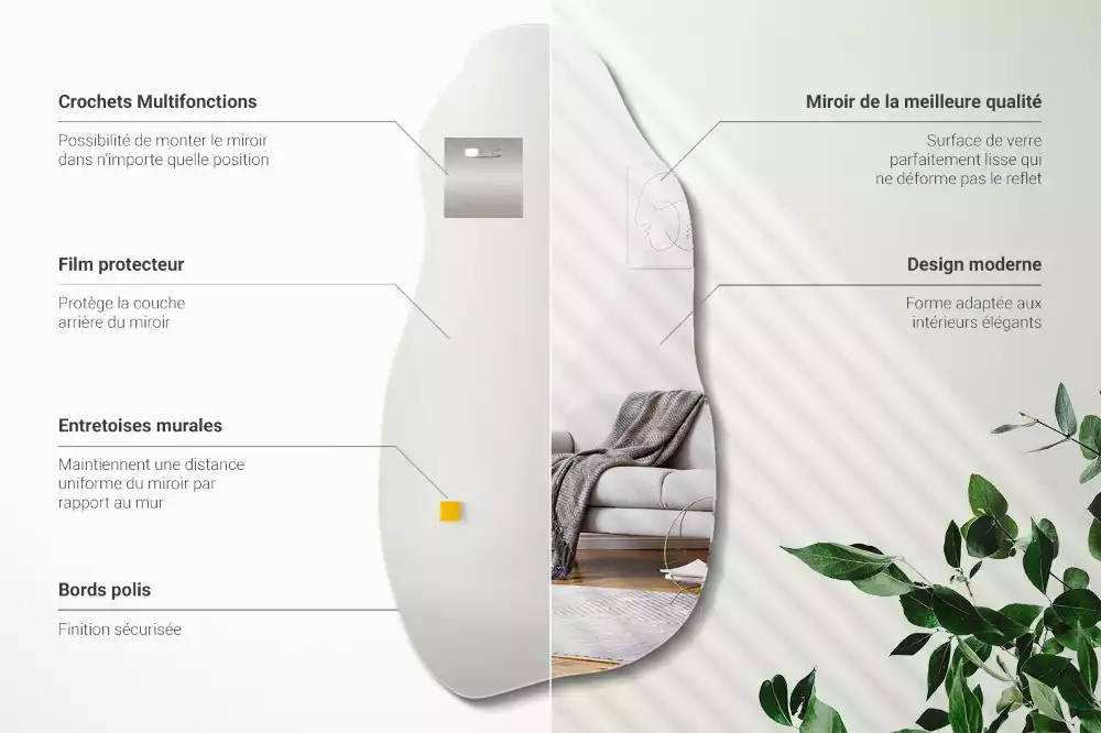 Espelho orgânico mancha pendurada