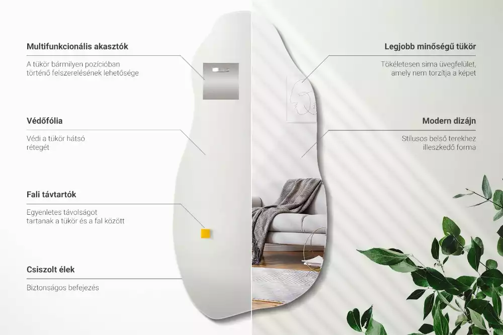 Espelho orgânico mancha pendurada