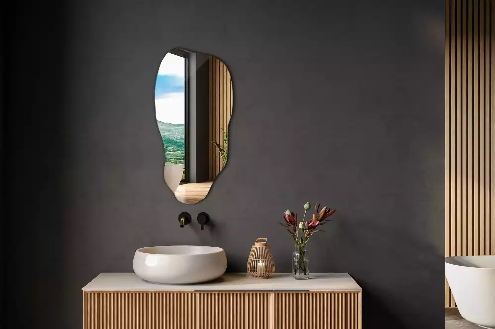 Espelho orgânico mancha pendurada