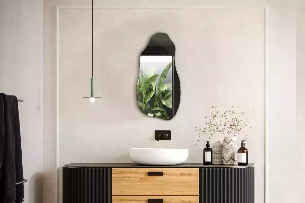 Espelho orgânico mancha pendurada