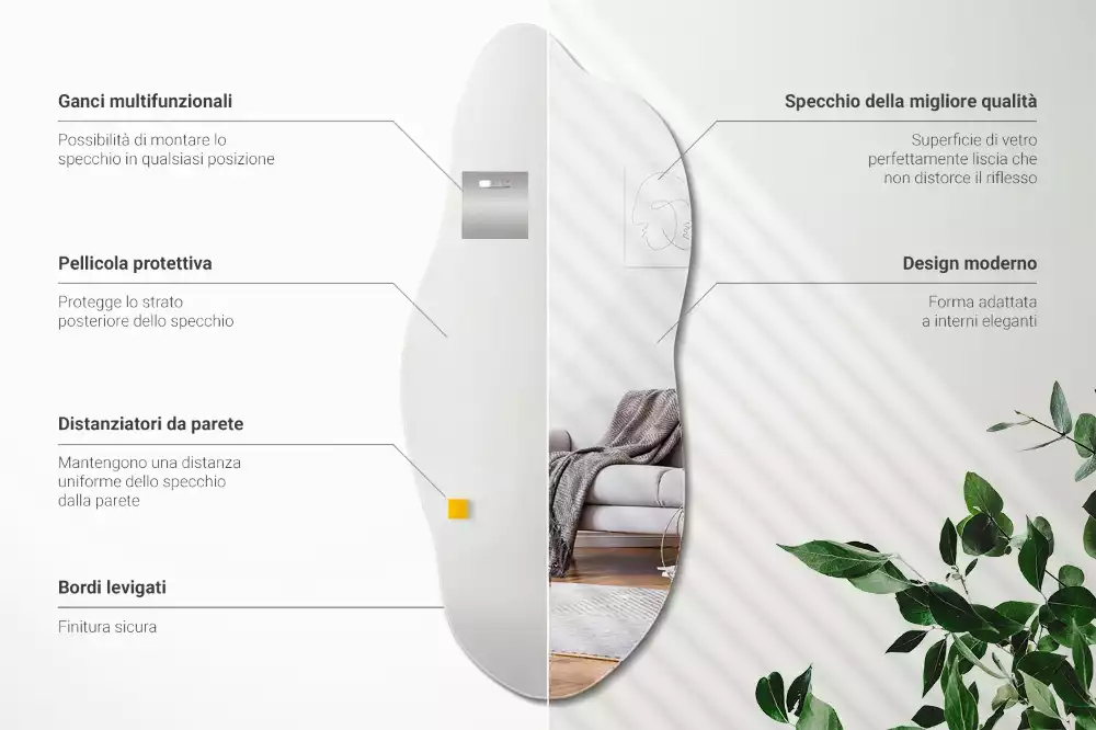 Espelho decorativo orgânico acessório impactante