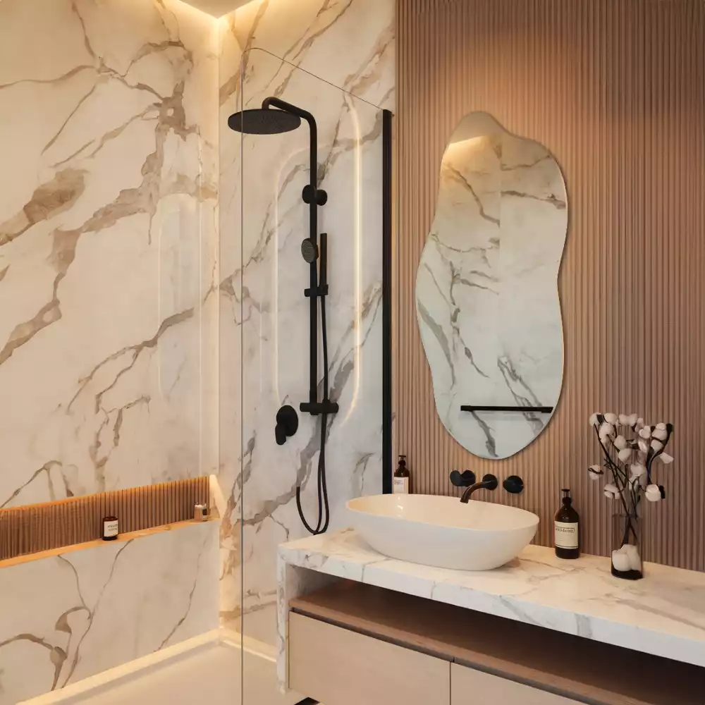 Espelho decorativo orgânico acessório impactante