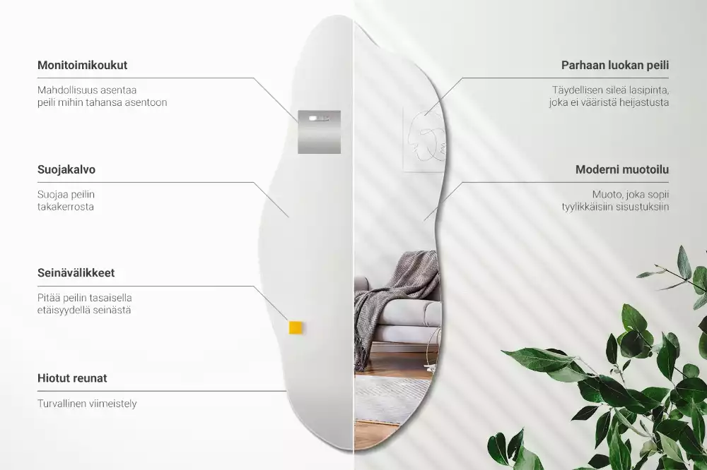 Espelho decorativo orgânico acessório impactante