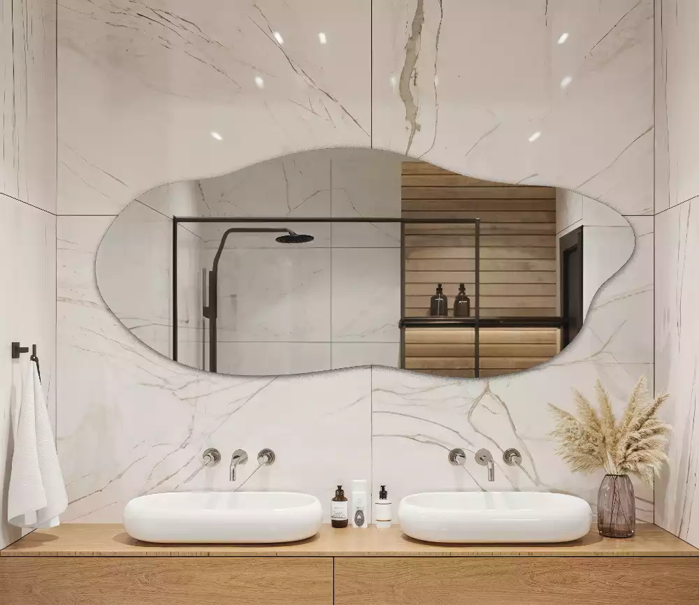 Espelho decorativo orgânico acessório impactante