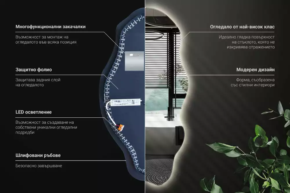 Espelho irregular LED iluminado