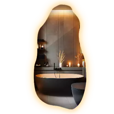 Espelho orgânico com led estiloso