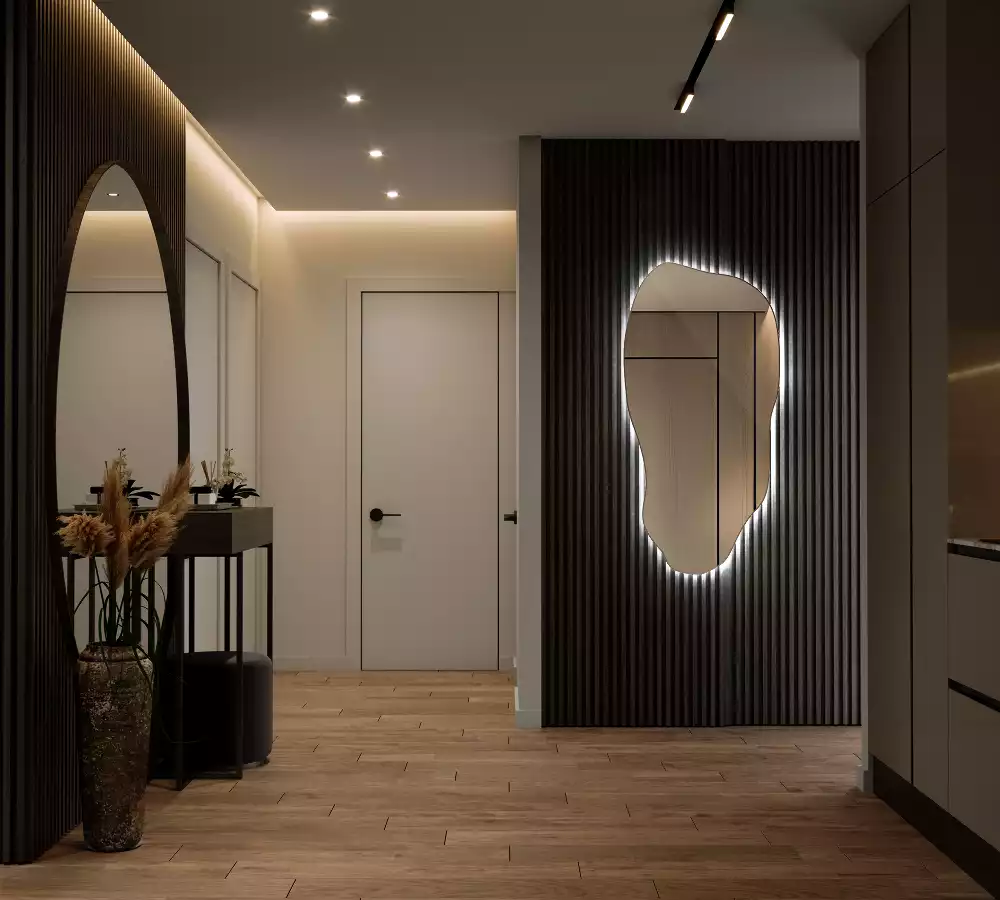 Espelho orgânico com led estiloso