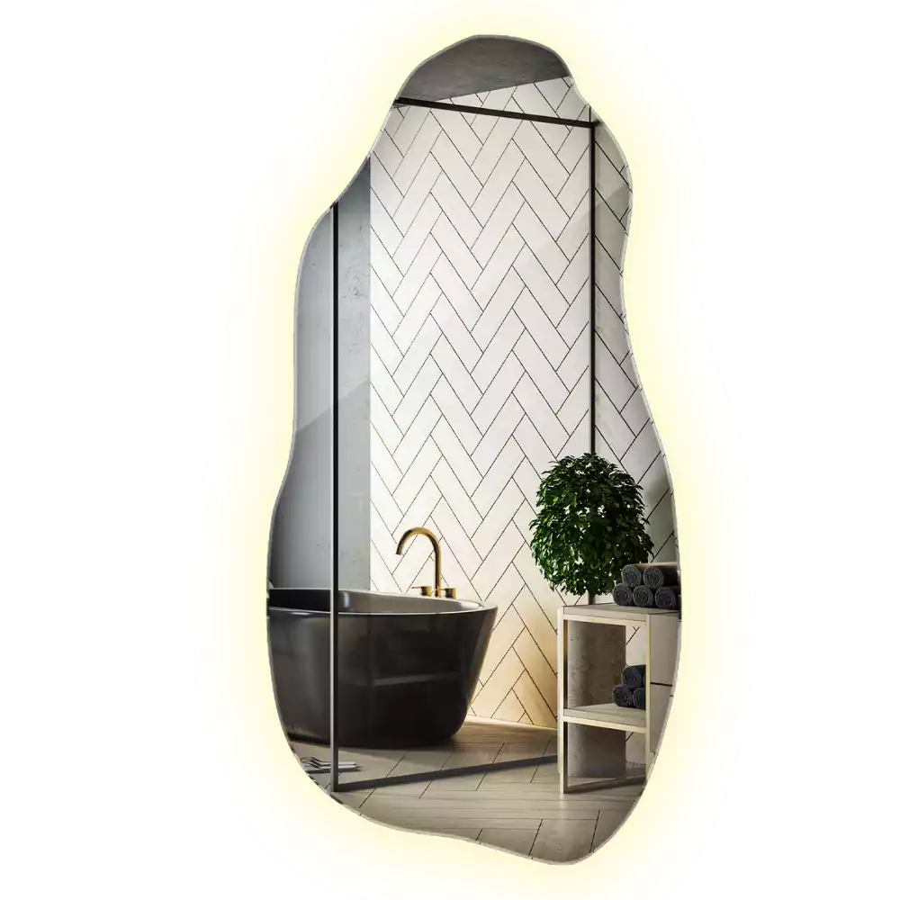 Espelho orgânico com led estiloso