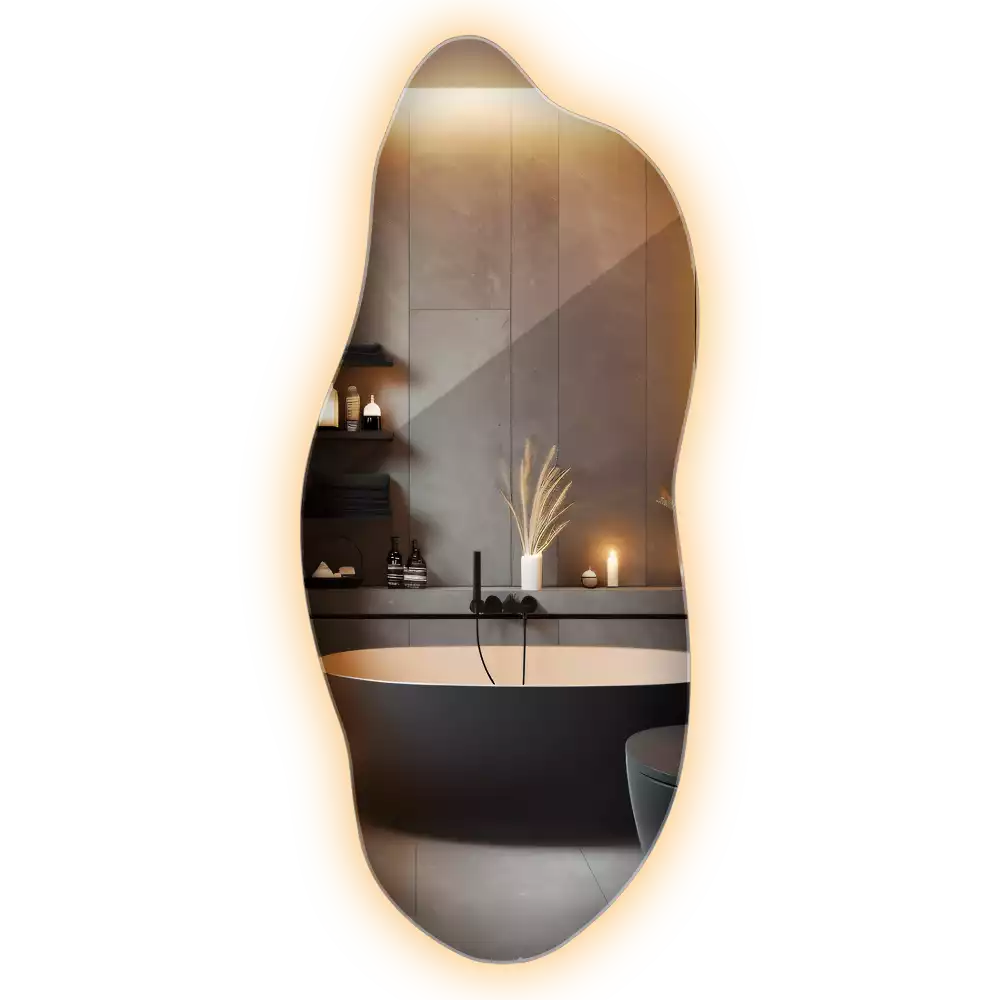 Espelho irregular com led decorativo