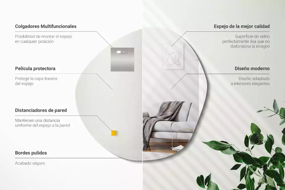 Espelho irregular decorativo