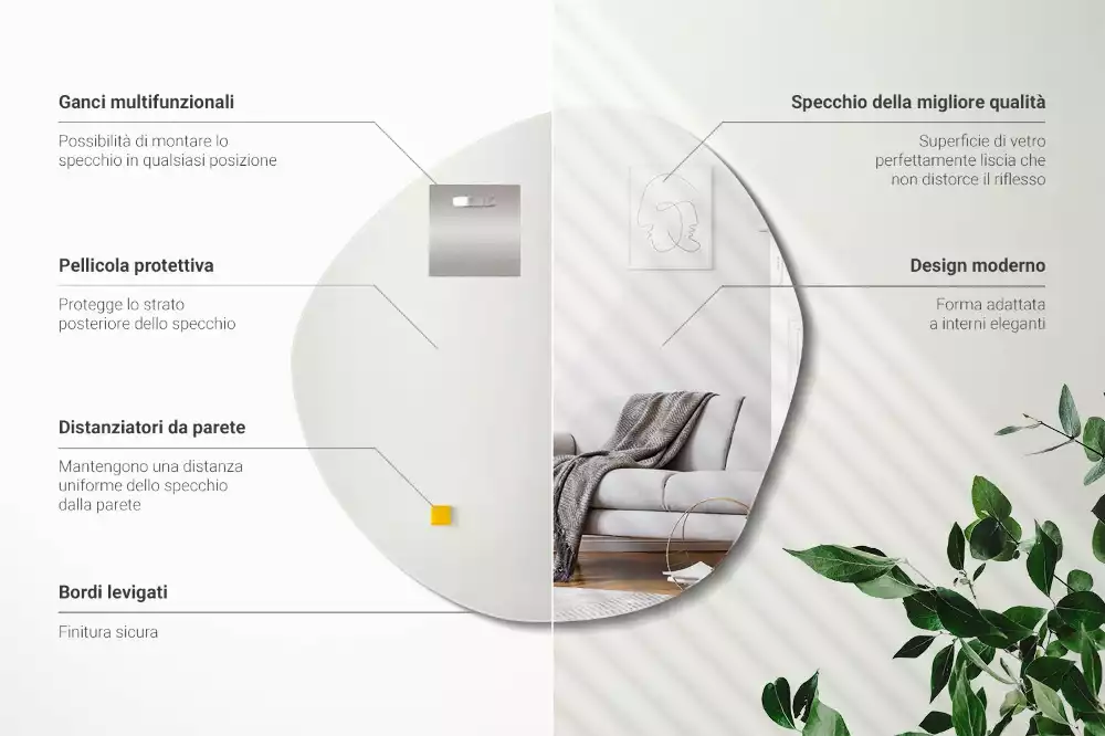 Espelho irregular decorativo