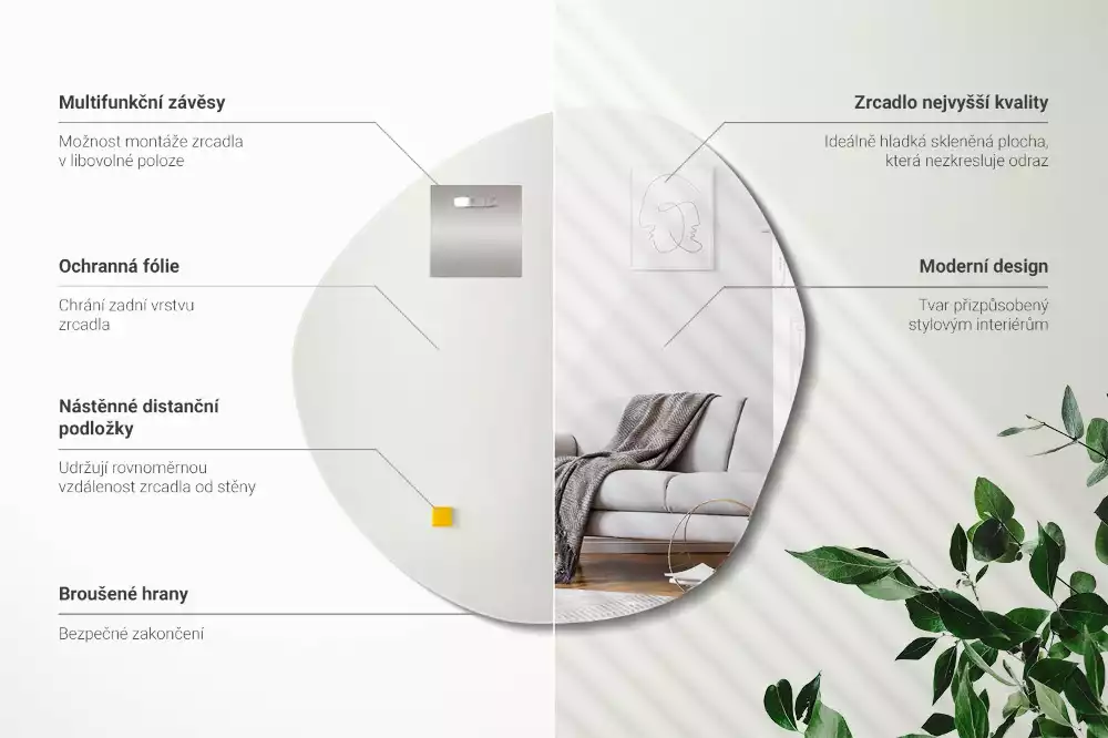 Espelho irregular decorativo