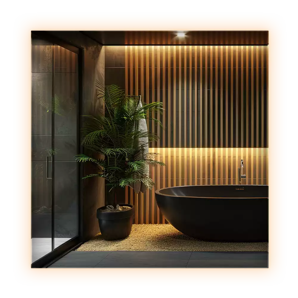 Espelho quadrado LED moderno