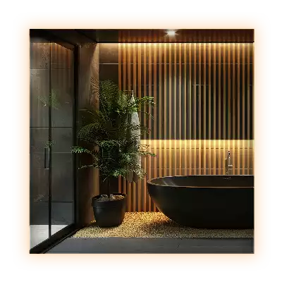 Espelho quadrado LED moderno