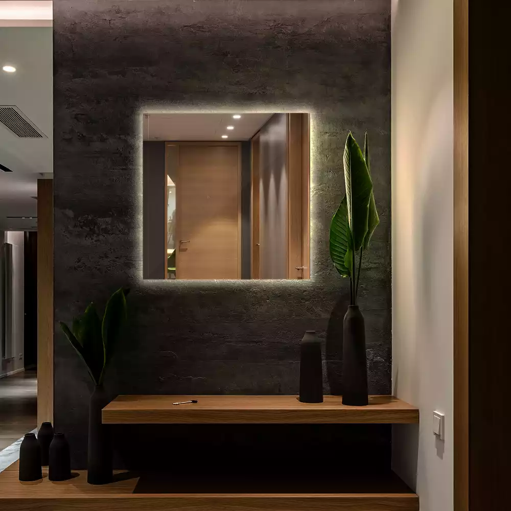 Espelho quadrado LED moderno