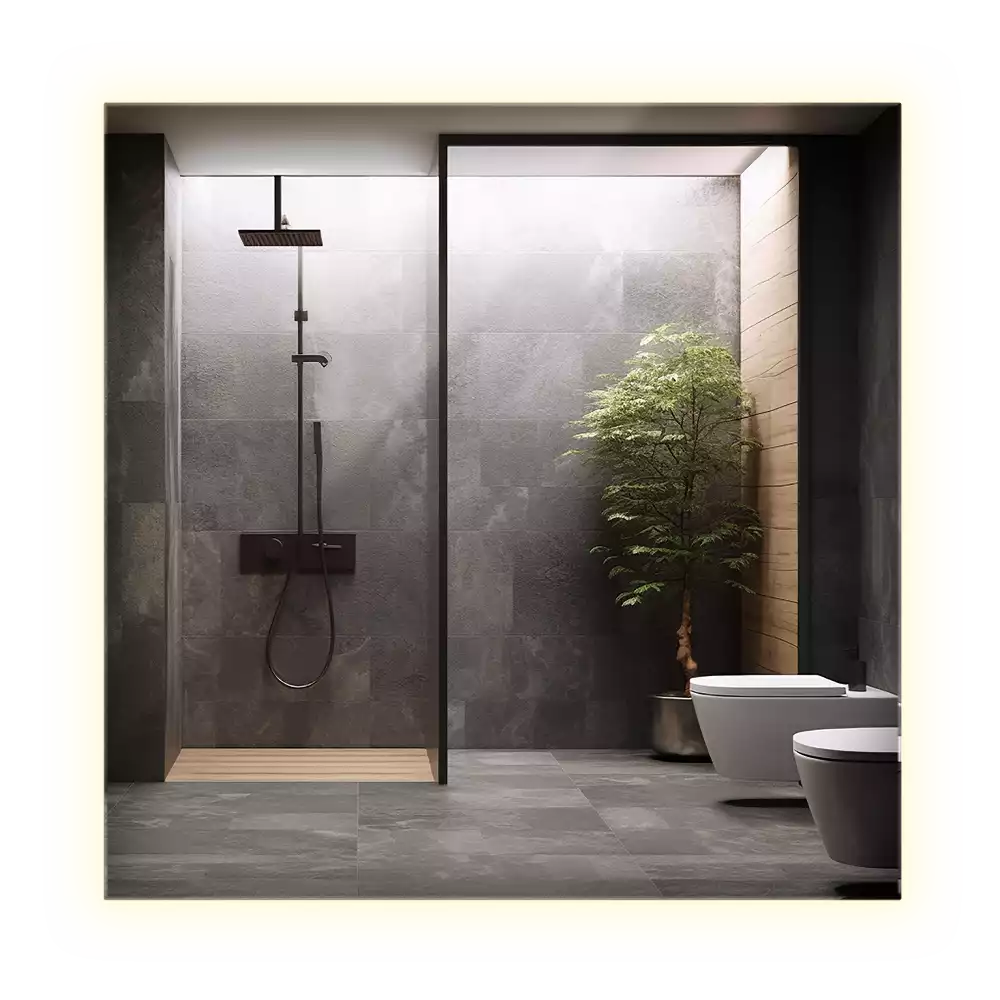 Espelho quadrado LED moderno