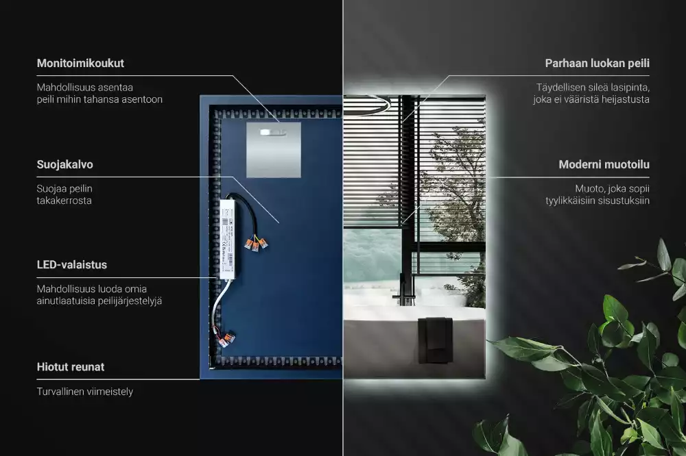 Espelho quadrado LED moderno