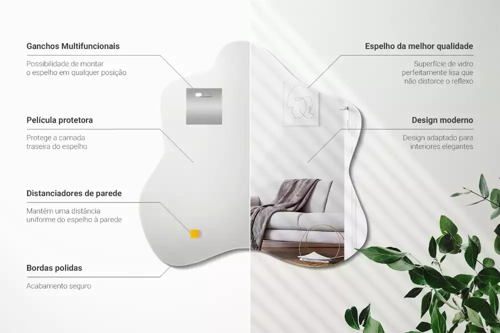 Espelho irregular mancha