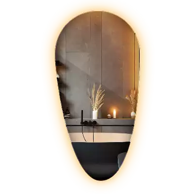 Espelho irregular gota iluminada LED