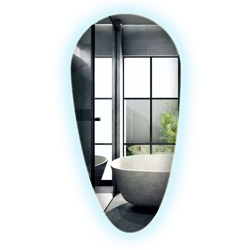 Espelho irregular gota iluminada LED