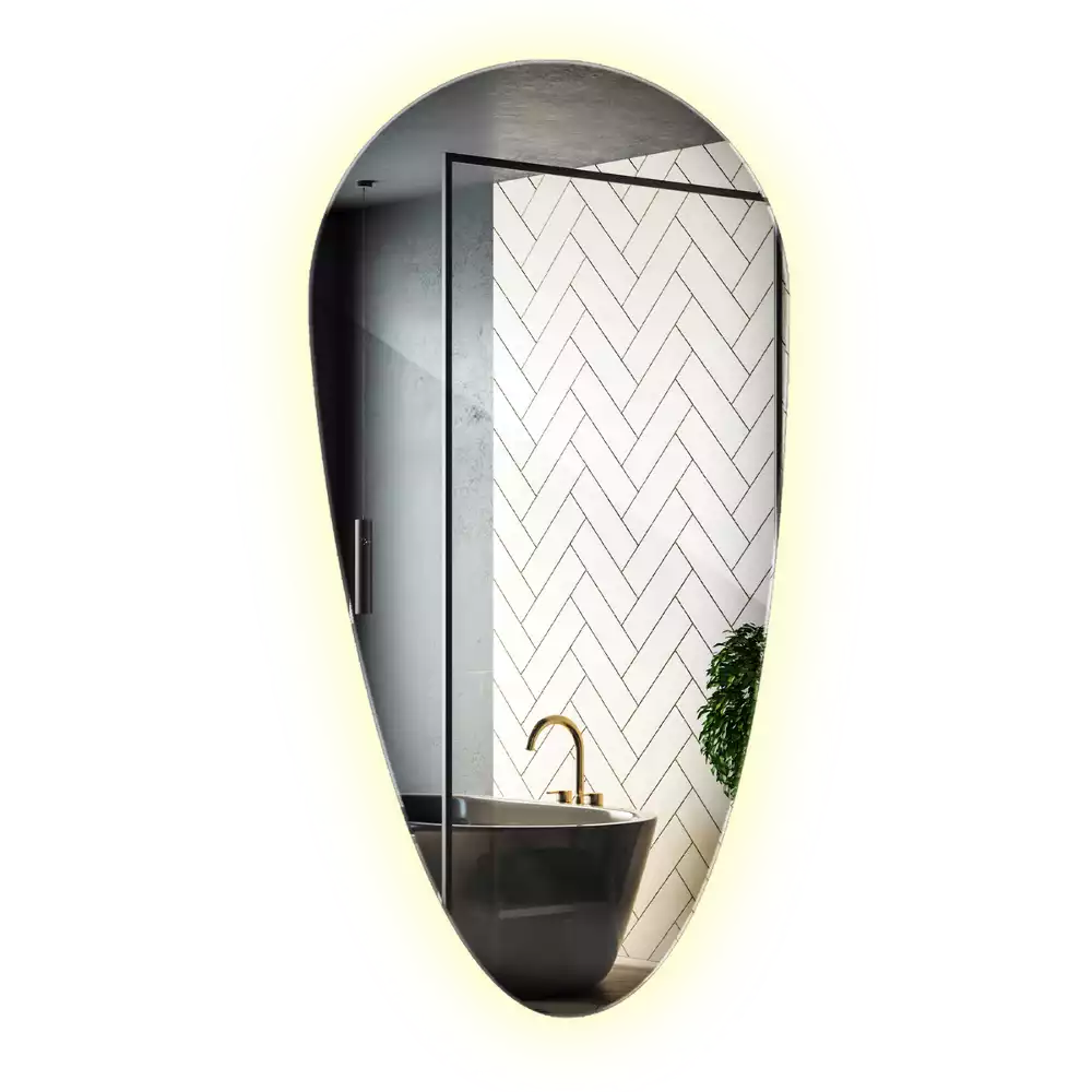 Espelho irregular gota iluminada LED