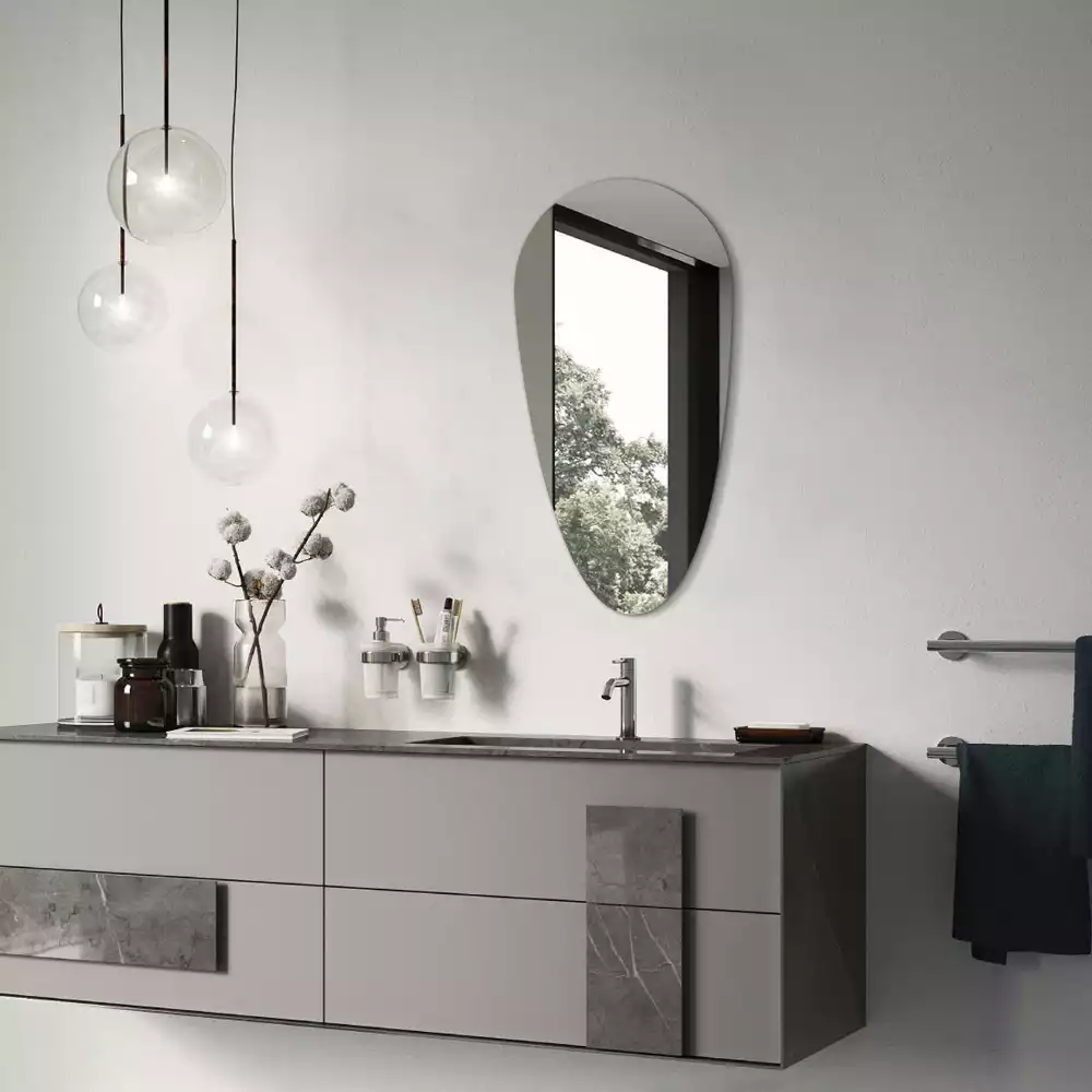 Espelho decorativo orgânico gota d água