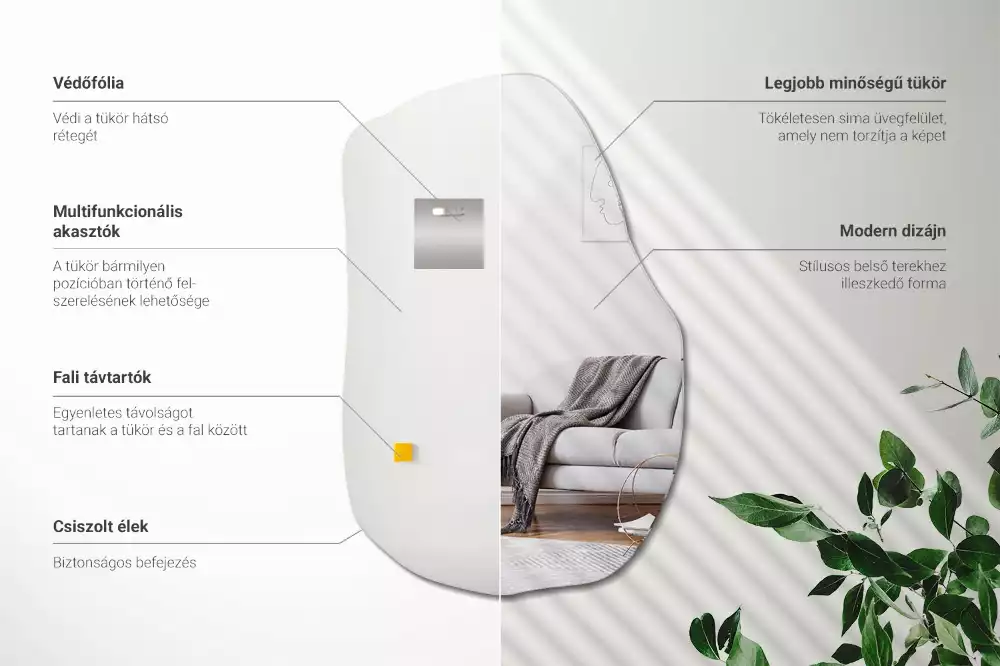 Espelho assimétrico toque moderno