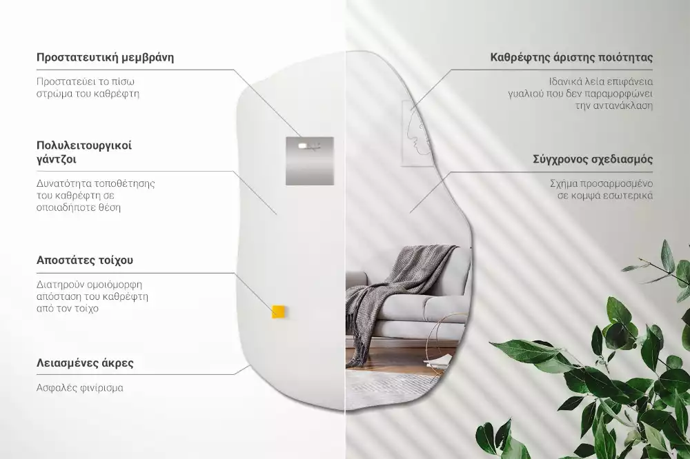 Espelho assimétrico toque moderno