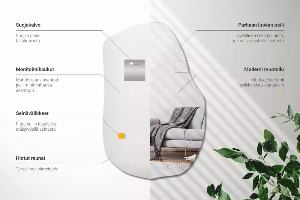 Espelho assimétrico toque moderno