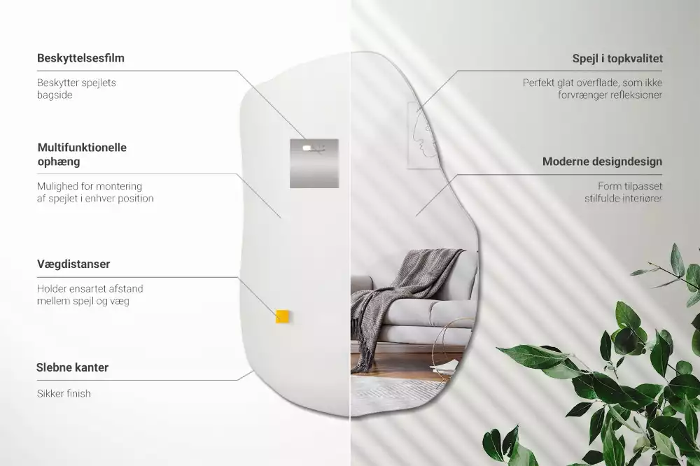 Espelho assimétrico toque moderno