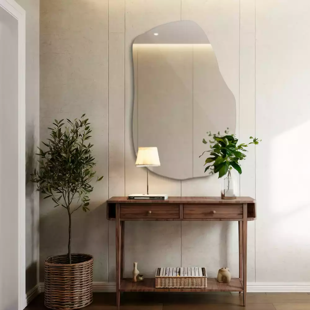 Espelho assimétrico toque moderno