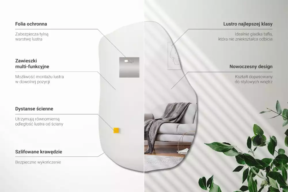 Espelho assimétrico toque moderno