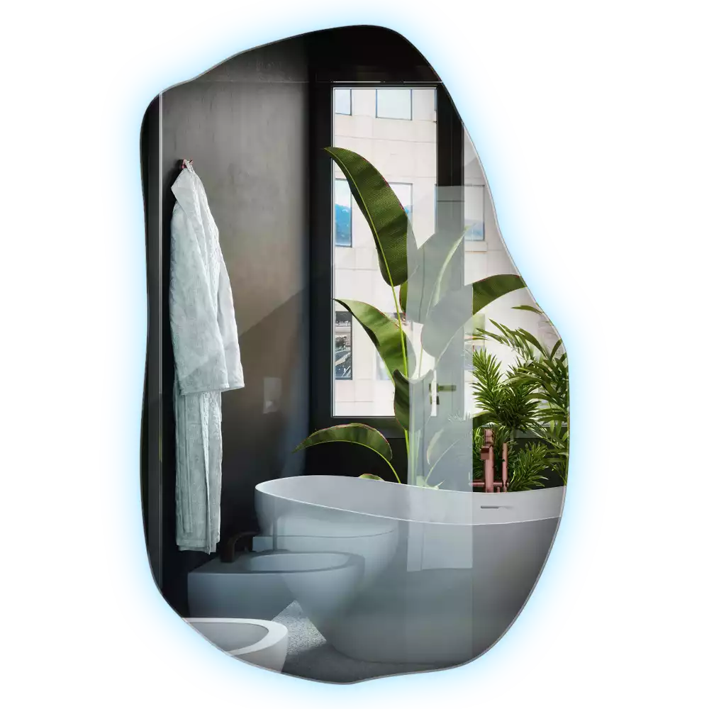 Espelho irregular com led únicos