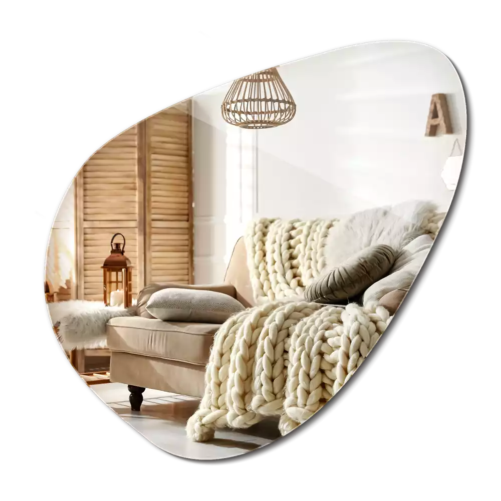 Espelho formato orgânico parede decorativa