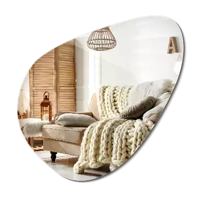 Espelho formato orgânico parede decorativa