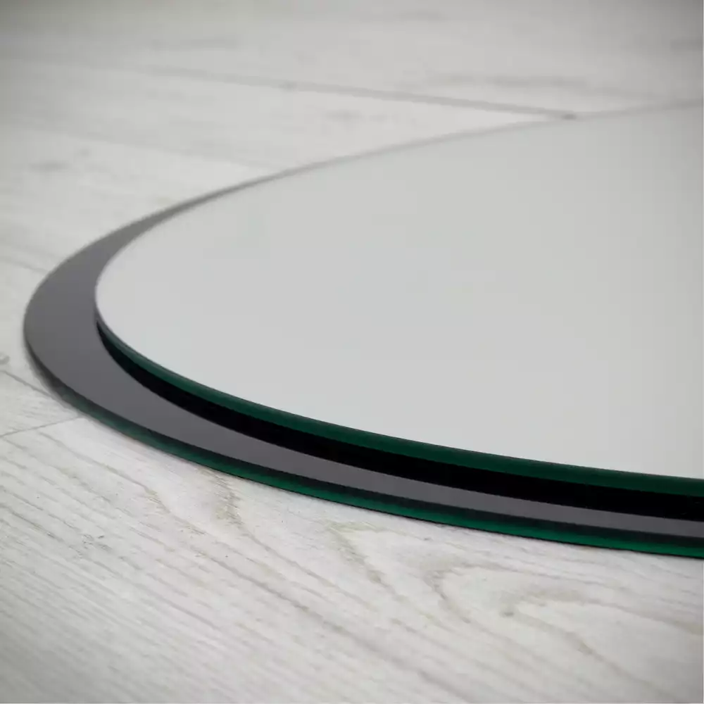 Espelho redondo parede em moldura preta