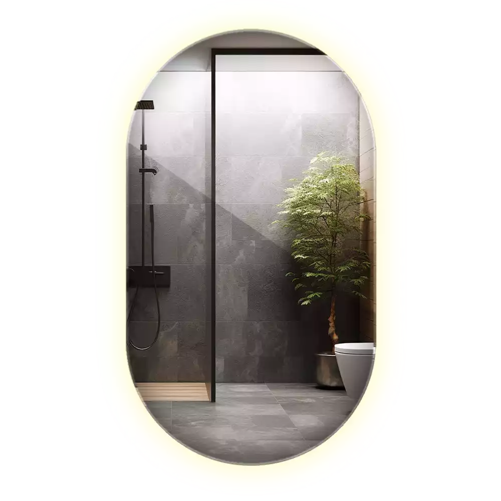 Espelho oval com led suspenso decorativo