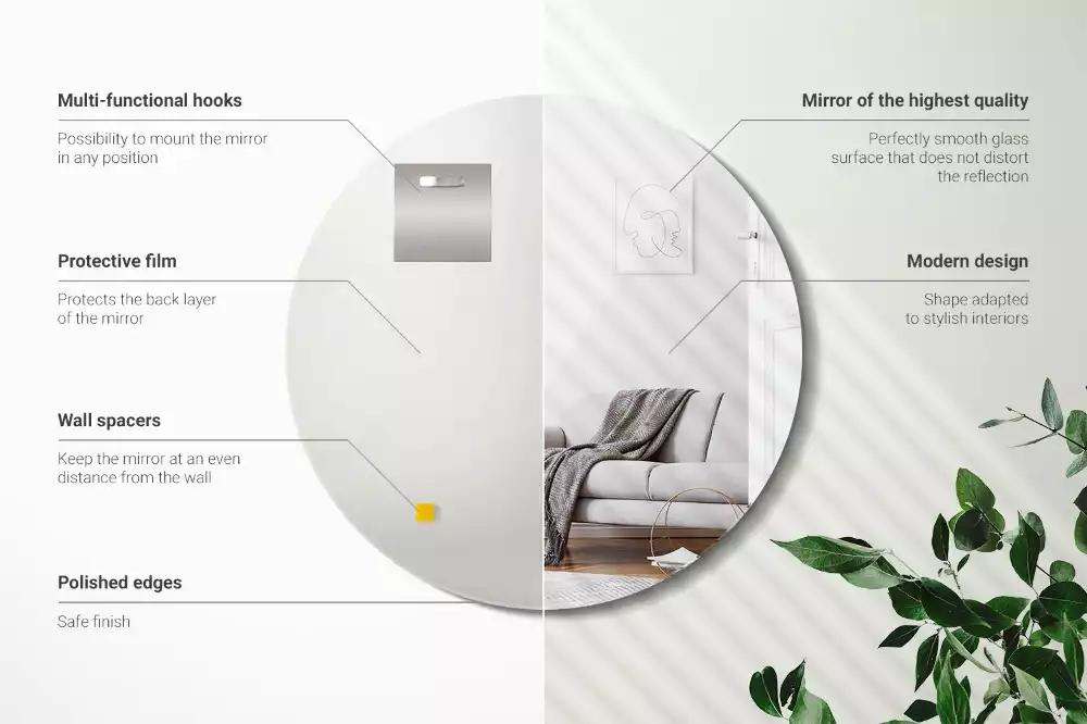 Espelho redondo sem moldura