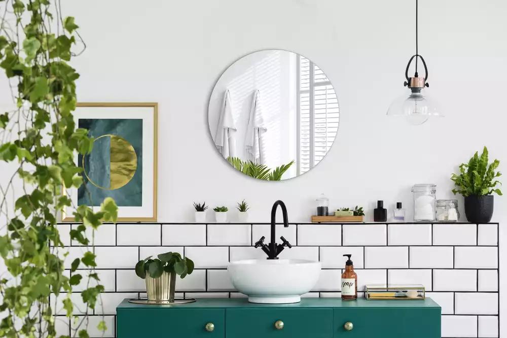 Espelho redondo sem moldura