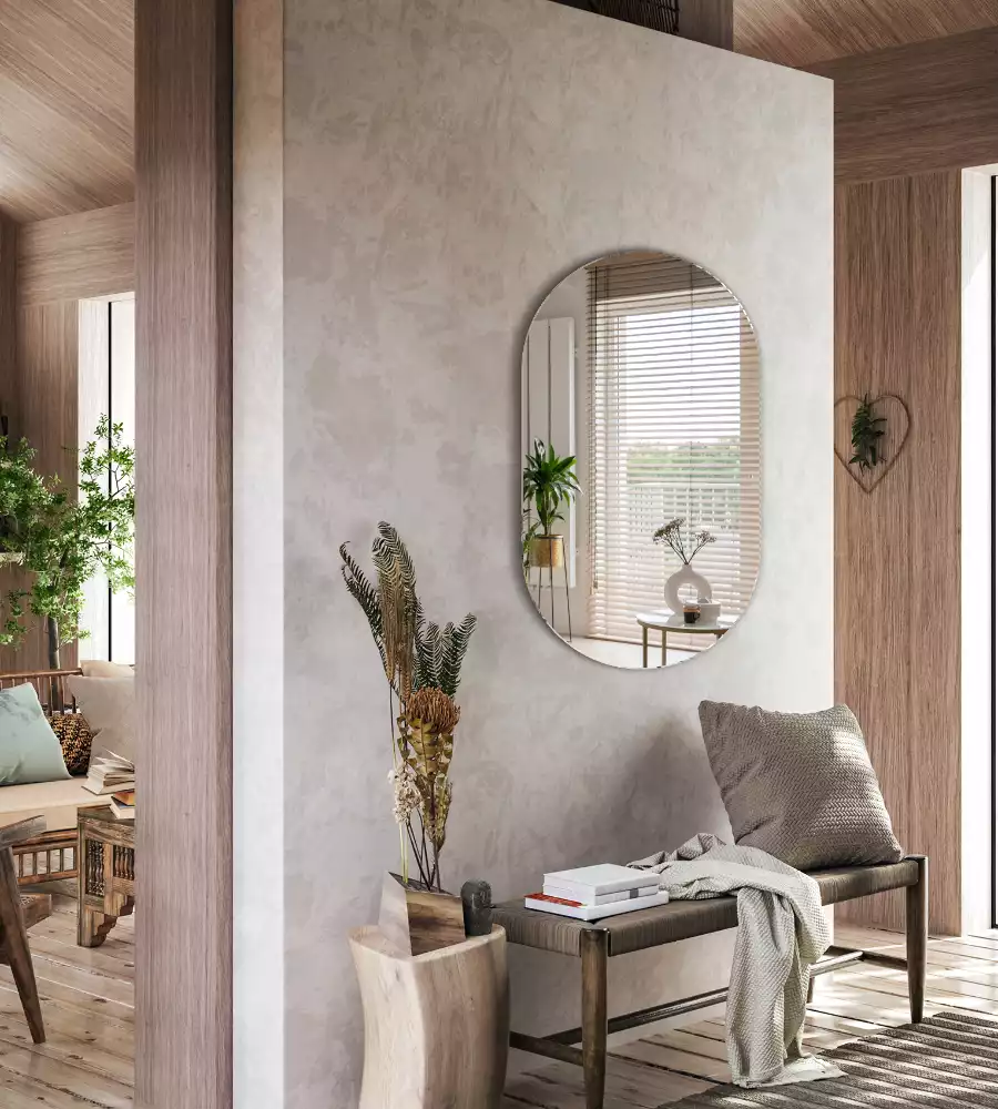 Espelho oval suspenso clássico