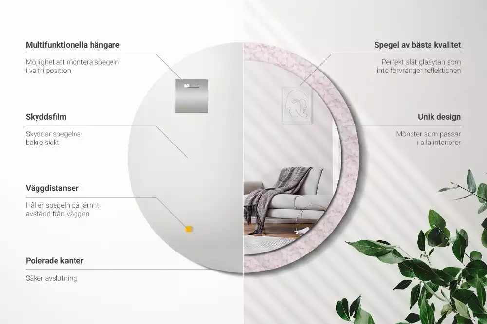 Espelho decorativo redondo Pétalas de flores