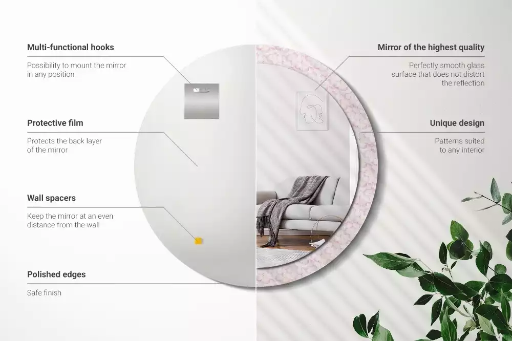 Espelho decorativo redondo Pétalas de flores