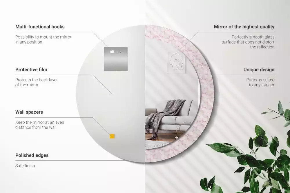 Espelho decorativo redondo Pétalas de flores