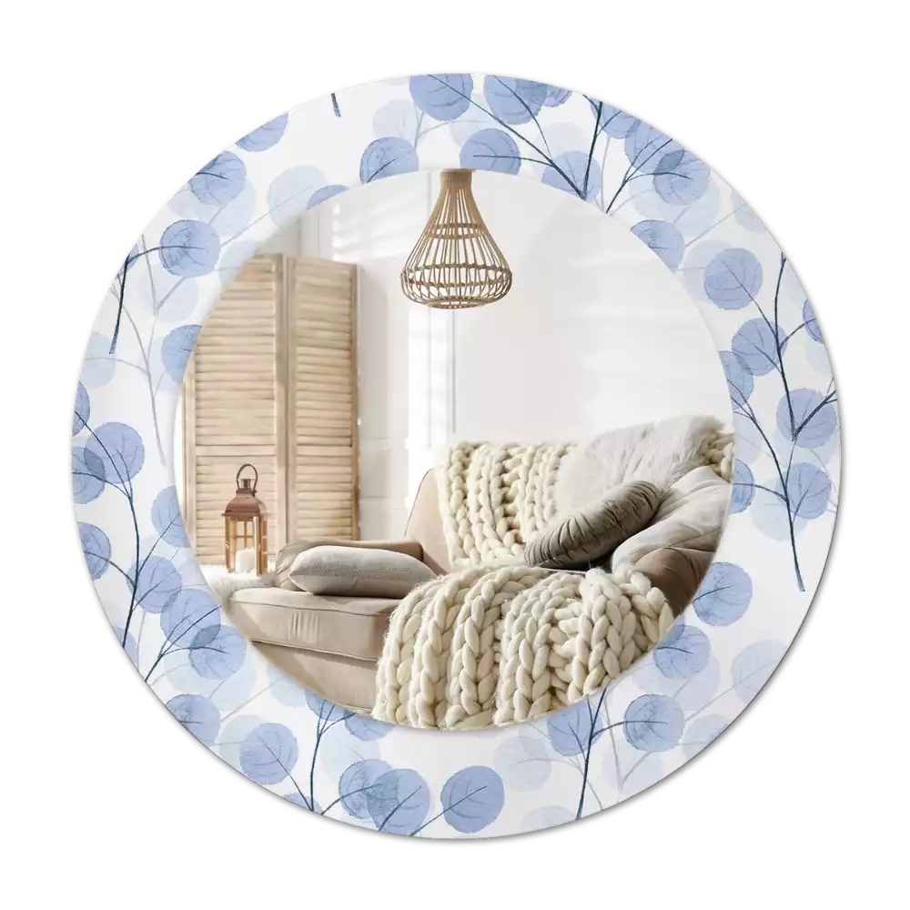 Espelho redondo decorativo Ramos e folhas